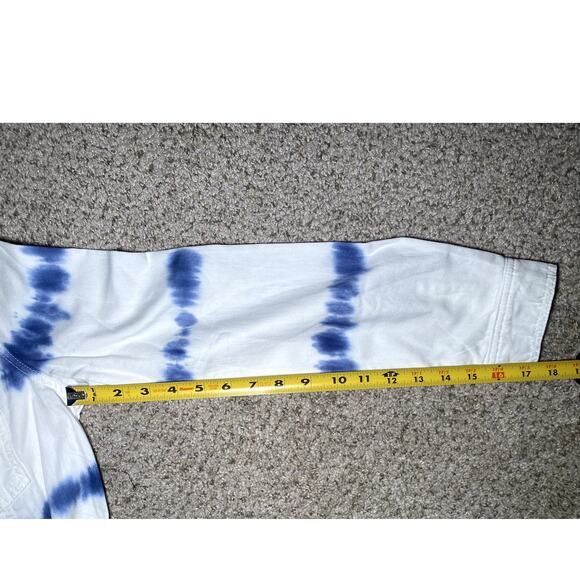 Skinnygirl - NWT - Blue & White Tie Dye Denim Button-Down Top - Picture 6 of 10